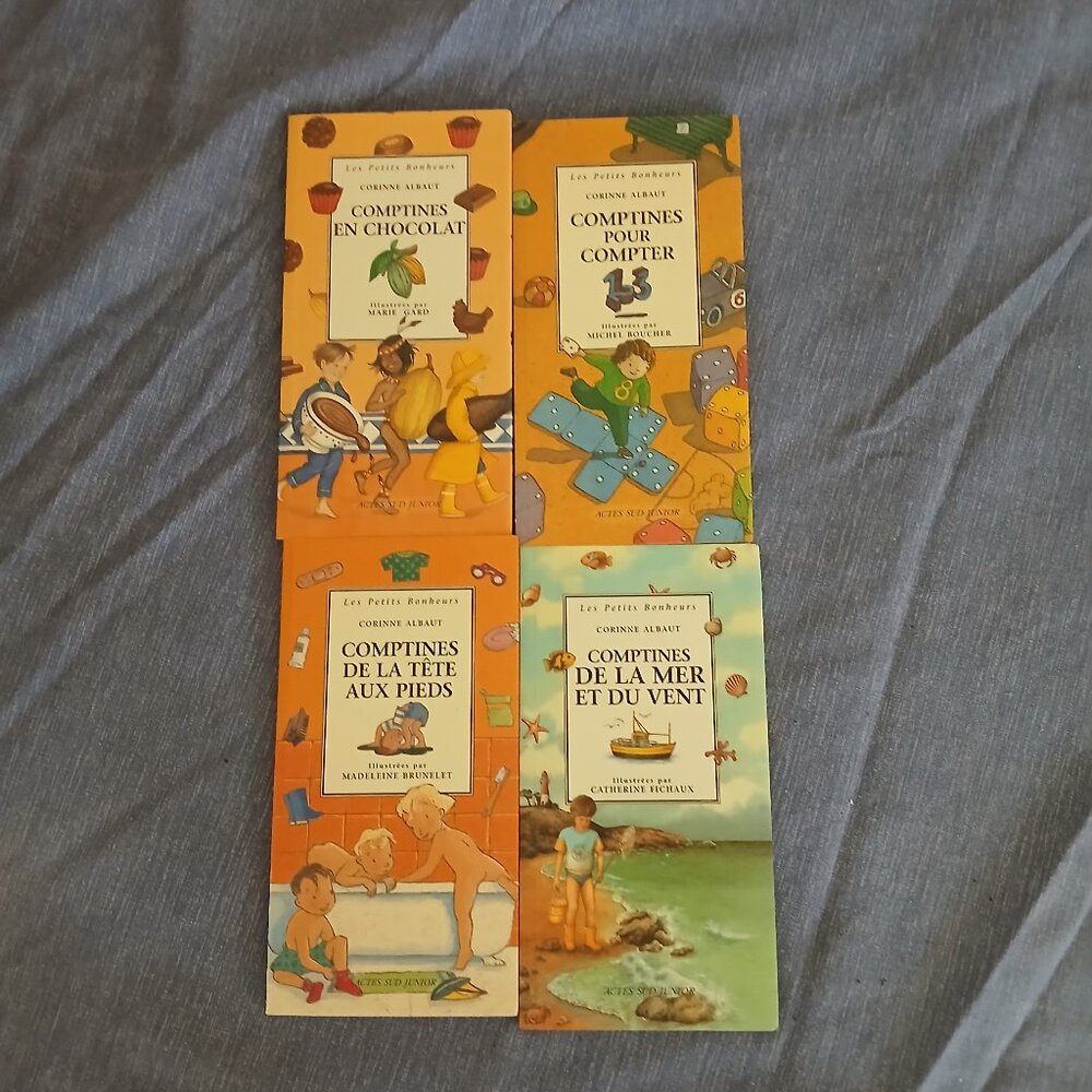 Les Petits Bonheurs Comptines tete pieds, Chocolat,Vent Mer, Compter by Albaut